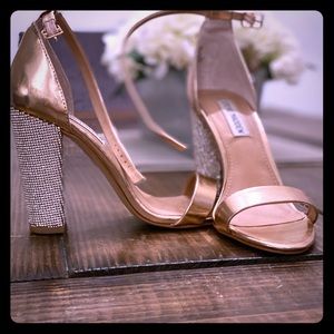 Steven Madden rose gold heels rhinestone heel